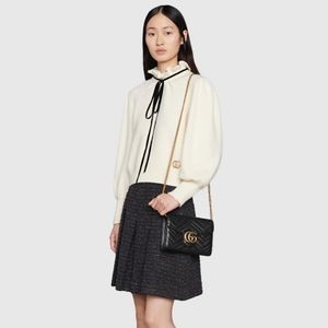 Gucci Black GG Marmont Mini Leather Shoulder Bag